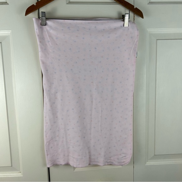 Mini Muffin Stars Print Baby Blanket Pink Purple Jersey Stretch Knit Swaddle - Picture 6 of 6